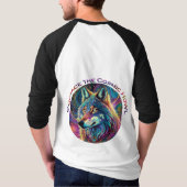 Omarm de Kosmische Howl Wolf T-shirt (Achterkant)