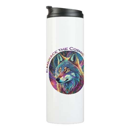 Omarm de Kosmische Howl Wolf Thermosbeker (Geroteerd rechts)