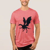 Omarm de magie: Dragon Silhouette Fantasy Tri-Blend Shirt (Voorkant)