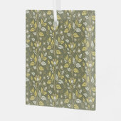 Omarm de natuur met elegante bloempatronen glas ornament (Voorkant links)