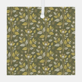 Omarm de natuur met elegante bloempatronen glas ornament (Achterkant)