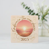 Omarm de nieuwe dageraad 2025 feestdagenkaart (Staand voorkant)