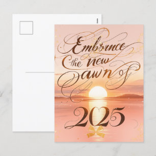 Omarm de nieuwe dageraad: 2025 Golden Sunrise Nieu Feestdagenkaart