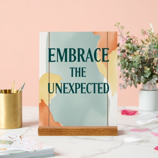 Omarm de onverwachte optie 3 acryl bord (Huwelijk)