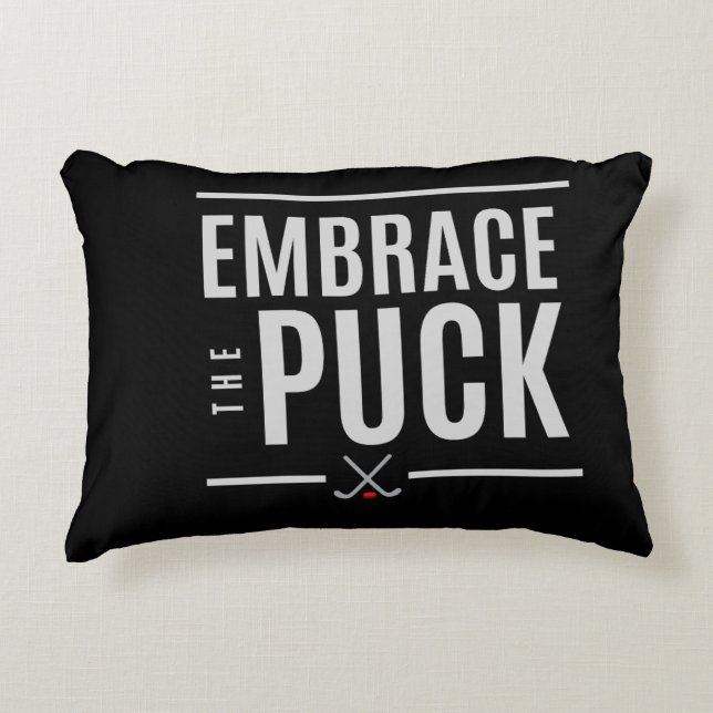 Omarm de Puck Hockey Kussen (Voorkant)