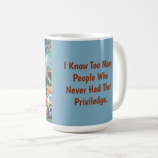 Omarm de reis: een tijdloos eerbetoon aan verouder koffiemok (Voorkant rechts)