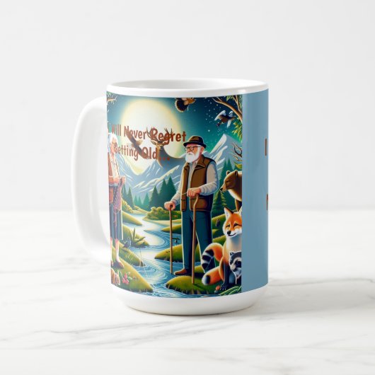 Omarm de reis: een tijdloos eerbetoon aan verouder koffiemok (Voorkant links)