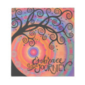 Omarm de reis Kleurrijke Boom Inspirivity Notitieblok (Voorkant)