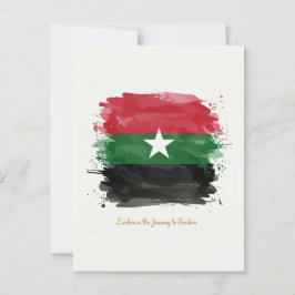 "Omarm de reis naar vrijheid. Briefkaart