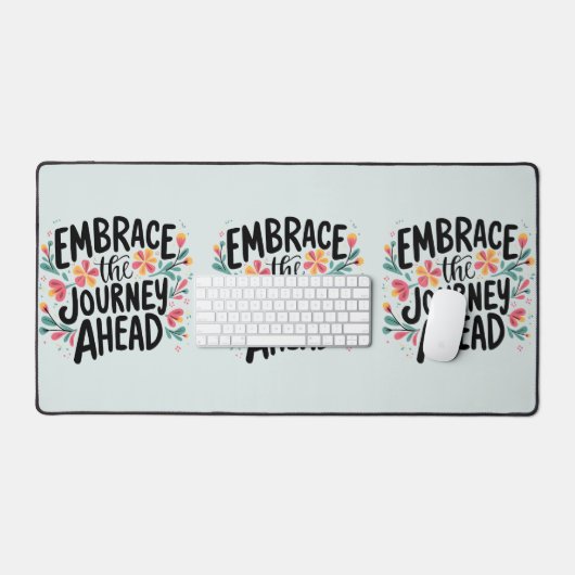 Omarm de reis vooruit Boho Floral Typography Bureaumat (Keyboard & Muis)