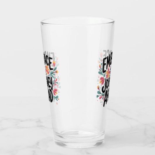 Omarm de reis vooruit Boho Floral Typography Glas (Rechts)