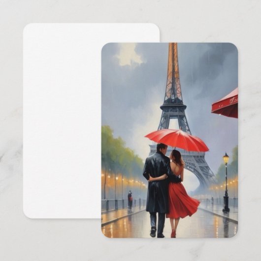Omarm de Romance van Parijs Bedankkaart (Voorkant / Achterkant)