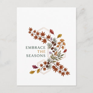 Omarm de seizoenen Dynamische herfst botanische ta Briefkaart