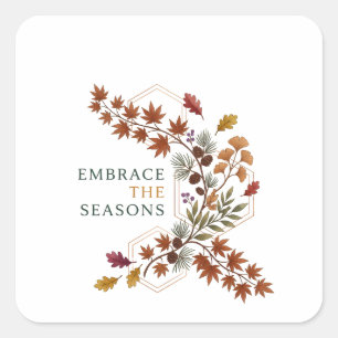 Omarm de seizoenen Dynamische herfst botanische ta Vierkante Sticker