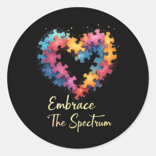 Omarm de Spectrum Autism Awareness Month Ronde Sticker