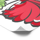 Omarm de tropen met  hibiscuspatroon poster (Hoek)