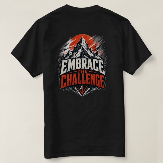 Omarm De Uitdaging Berg Grafische T-shirt (Design achterkant)