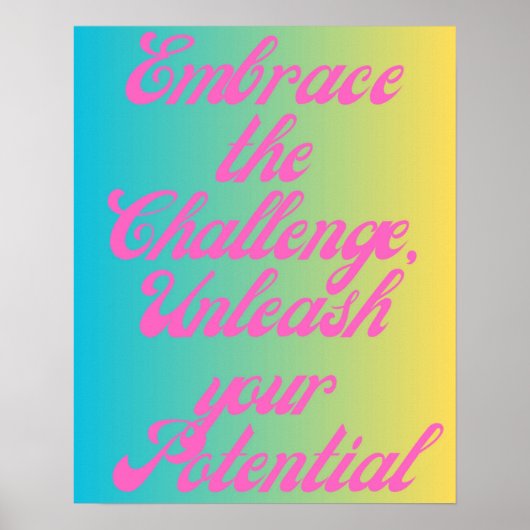 Omarm de uitdaging-Motivatie typografie Poster (Voorkant)