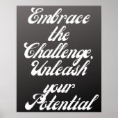 Omarm de uitdaging - Motivatie typografie Poster (Voorkant)