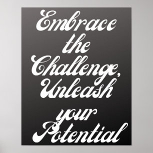 Omarm de uitdaging - Motivatie typografie Poster