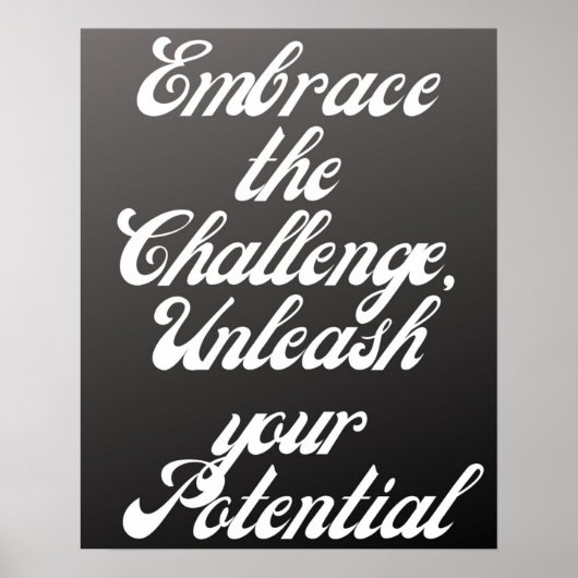 Omarm de uitdaging - Motivatie typografie Poster (Voorkant)