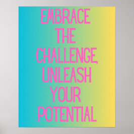Omarm de uitdaging van de Motivatie typografie Poster