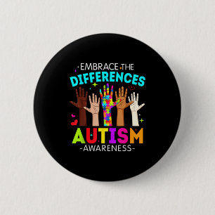 Omarm de verschillen autisme bewustzijn autistisch ronde button 5,7 cm