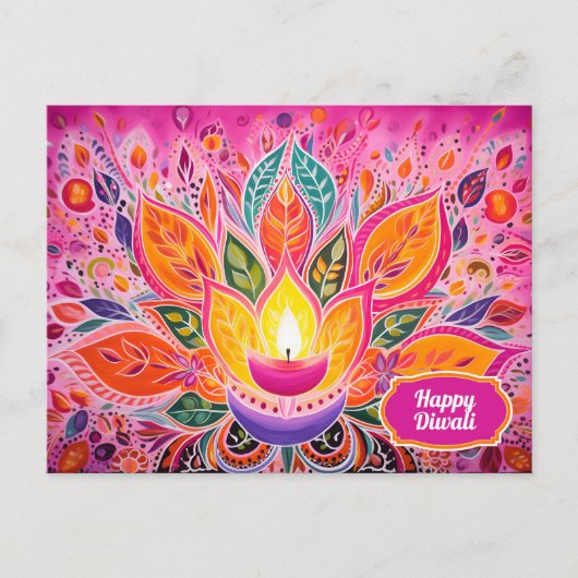 Omarm de vreugde: een Diwali-viering Briefkaart (Voorkant)