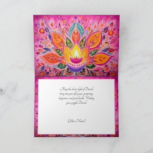 Omarm de vreugde: een Diwali-viering Feestdagen Kaart (Binnen)