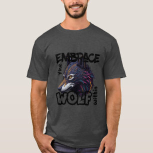 Omarm de wolf van binnen t-shirt