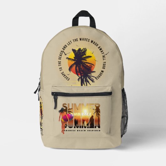 Omarm de zomer | bedrukte rugzak (Voorkant)