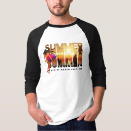 Omarm de zomer | Mannen 3/4 Sleeve Raglan T-shirt