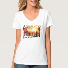 Omarm de zomer | Vrouwen V-hals T-shirt