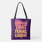 Omarm die Femme energie Canvas tas (Achterkant)