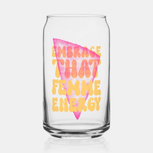 Omarm die femme energie kan glas (Voorkant)