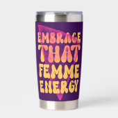Omarm die femme energie thermische tuimelaar geïsoleerde drinkbeker (Voorkant)