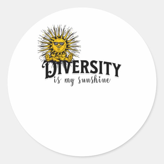 Omarm diversiteit is mijn zonneschijn Sticker (Voorkant)