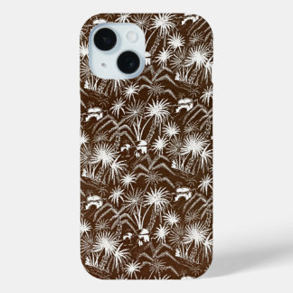 Omarm elegantie: witte palmbomen iPhone 15 case