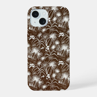 Omarm elegantie: witte palmbomen iPhone 15 case