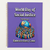 Omarm elke kleur. Werelddag van sociale rechtvaard Planner (Voorkant)