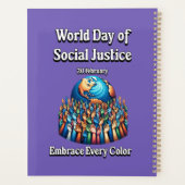 Omarm elke kleur. Werelddag van sociale rechtvaard Planner (Achterkant)