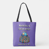 Omarm elke kleur. Werelddag van sociale rechtvaard Tote Bag (Achterkant)