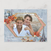 Omarm Frans land wonen in Bord Blauw Aankondigingskaart (Voorkant)