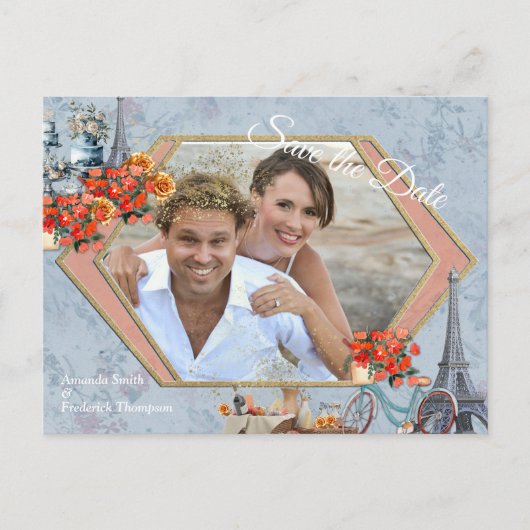 Omarm Frans land wonen in Bord Blauw Aankondigingskaart (Voorkant)