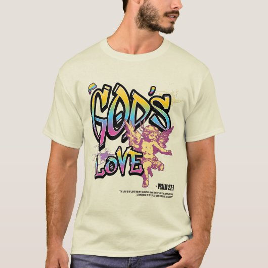 Omarm Gods liefde: trouw en gezegend T-shirt (Voorkant)