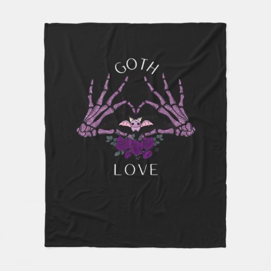 Omarm Gothic skelet hart Fleece Deken (Voorkant)
