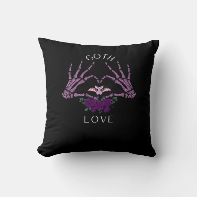 Omarm Gothic skelet hart Kussen (Voorkant)