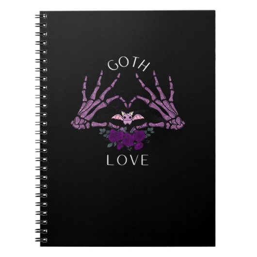 Omarm Gothic skelet hart Notitieboek (Voorkant)