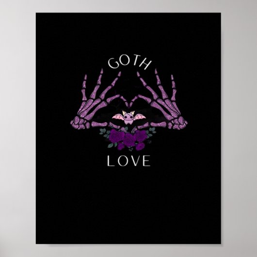 Omarm Gothic skelet hart Poster (Voorkant)