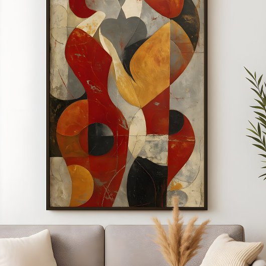 Omarm hen – moderne silhouetliefhebbers kunst in r poster